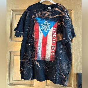 Custom bleach dyed Puerto Rico tee
